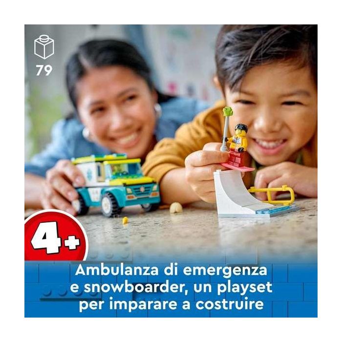 Juego de construccion ambulancia de emergencias y chico con snowboard lego city 2 Juego de construccion ambulancia de emergencias y chico con snowboard lego city 2