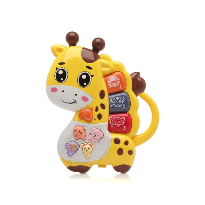 KioKids Jirafa Musical Piano Educativo, Primer Instrumento de Juguete para Bebés +6 Meses, Portátil con Asa, Color Amarillo 2 KioKids Jirafa Musical Piano Educativo, Primer Instrumento de Juguete para Bebés +6 Meses, Portátil con Asa, Color Amarillo 2