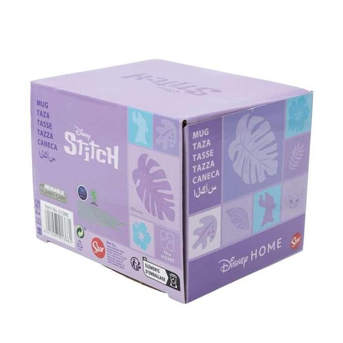 Taza de ceramica stitch palms en caja regalo 400 ml. 4 Taza de ceramica stitch palms en caja regalo 400 ml. 4
