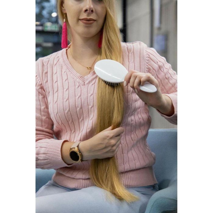 Ilū Cepillo para Pelo Fácil Desenredar Ovalado con Cerdas de Nailon Ionizado, Antiencrespamiento para Cabello Largo/Medio 1 unidad 1