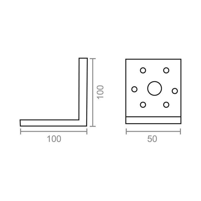Angulo pesante an13 zincado 100 x 100 x 50 mm 1 Angulo pesante an13 zincado 100 x 100 x 50 mm 1
