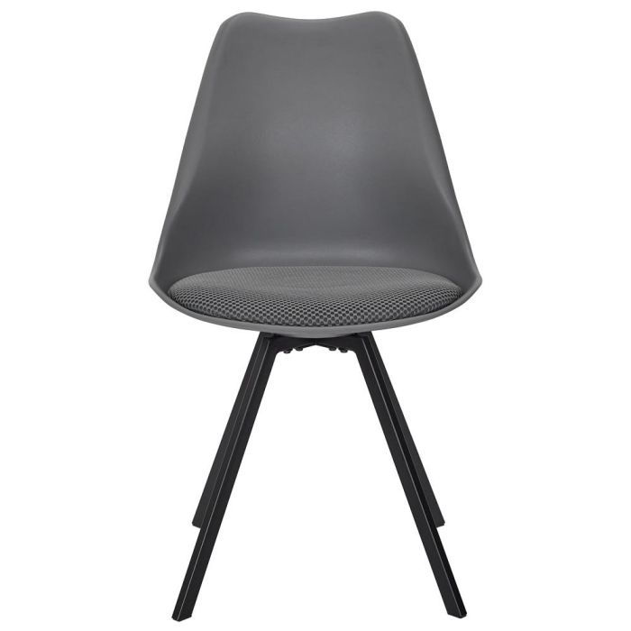 Home Deco Factory Silla Pp Con Cojín Atom Gris Contemporain Polipropileno Metal 52x47x82cm 3