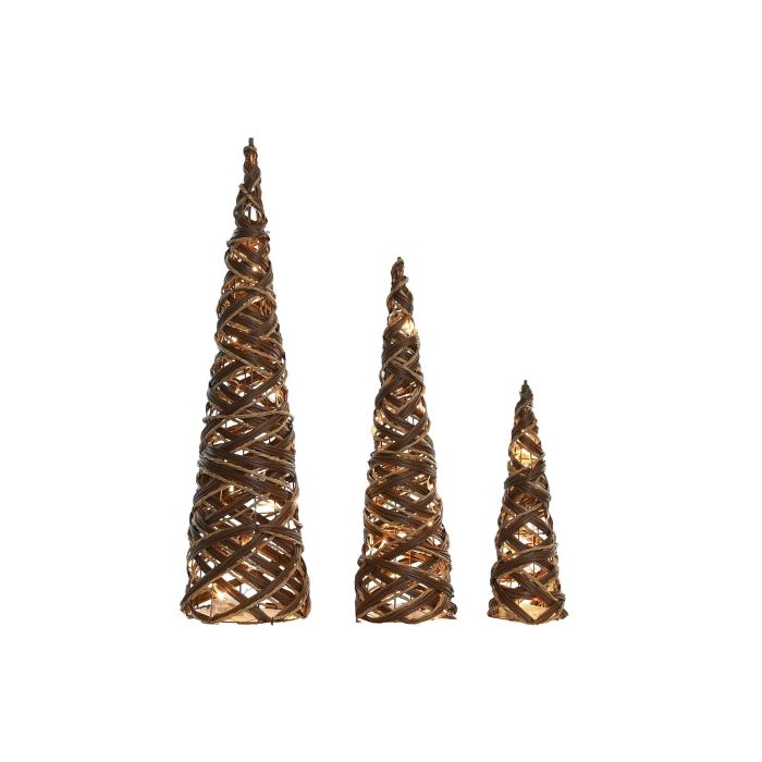 Cono Navidad Alpina DKD Home Decor Natural 20 x 80 x 20 cm Set de 3 (2 Unidades) 1