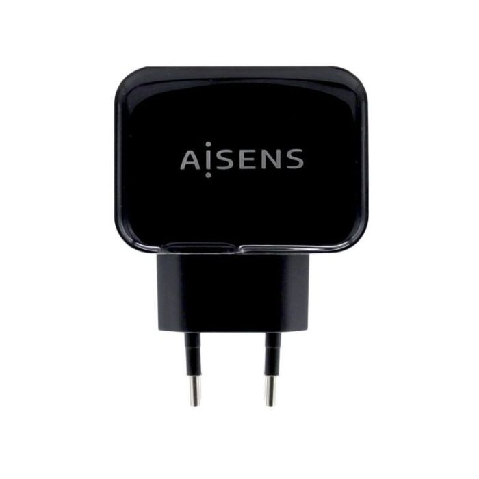 Aisens Cargador USB 17W 5V-3.4A 2X USB-A con Control AI Negro