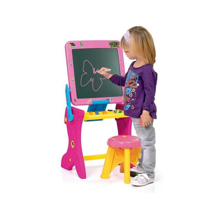 Molto Pupitre Pizarra Rosa con 16 Accesorios 90 cm