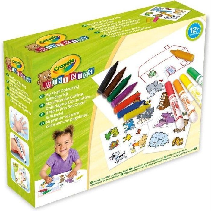 CRAYOLA MINI KIDS Mi primera caja para colorear y pegatinas CRAYOLA MINI KIDS Mi primera caja para colorear y pegatinas