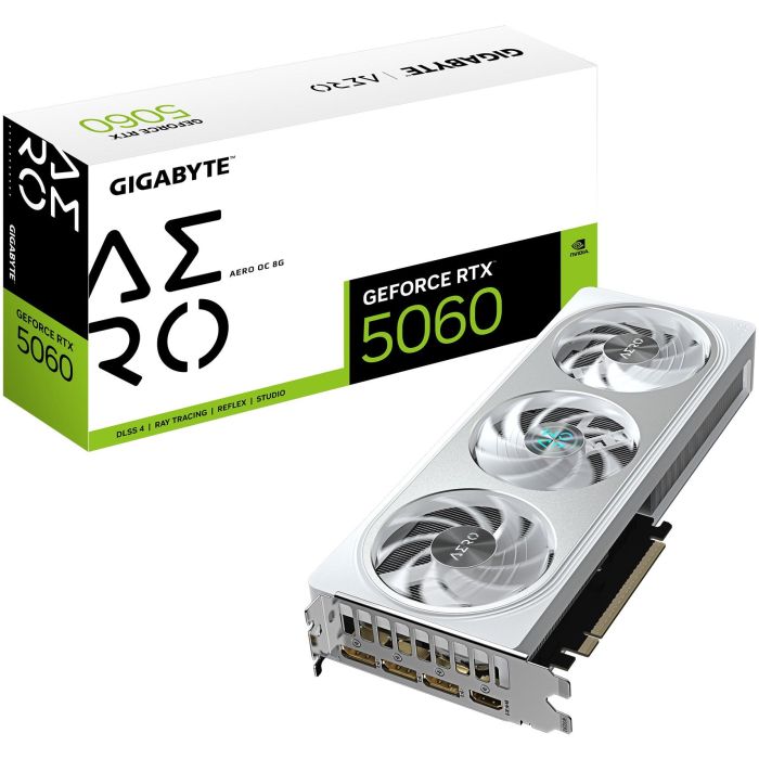 GIGABYTE GV-N5060AERO OC-8GD Tarjeta Gráfica GeForce RTX 5060 AERO OC 8GB GDDR7 3 Ventiladores 0 GIGABYTE GV-N5060AERO OC-8GD Tarjeta Gráfica GeForce RTX 5060 AERO OC 8GB GDDR7 3 Ventiladores 0