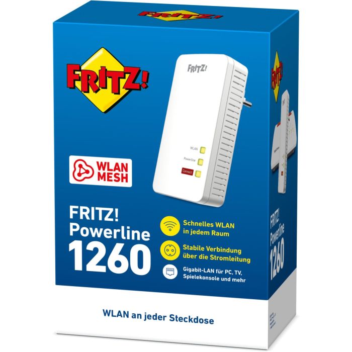 AVM FRITZ! Powerline 1260E 1200Mbit/s Eingebauter Ethernet-Anschluss WLAN white 1Stück(e) Single 4