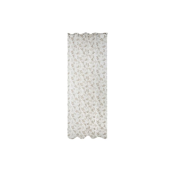 DKD Home Decor Cortina Shabby con Diseño de Hojas Marrón Claro 270x140 cm Poliéster, Pack 2 Unidades