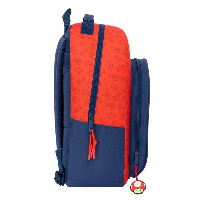 Mochila Escolar Super Mario Trick Rojo Azul oscuro 32 x 42 x 15 cm 1