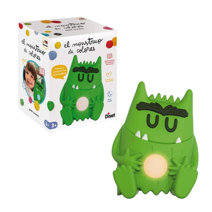 Diset Muñeco Cuentacuentos El Monstruo de Colores con Sonido y Luz, 10 Actividades Originales 15,5x11,5x18,5 cm