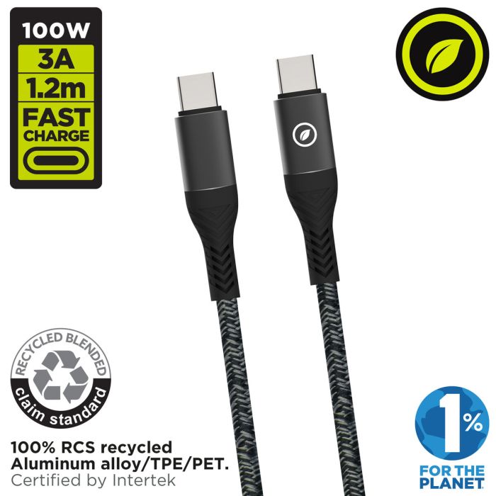 muvit for change cable Tipo C a Tipo C 5A/100W 1.2m resistente negro 6 muvit for change cable Tipo C a Tipo C 5A/100W 1.2m resistente negro 6