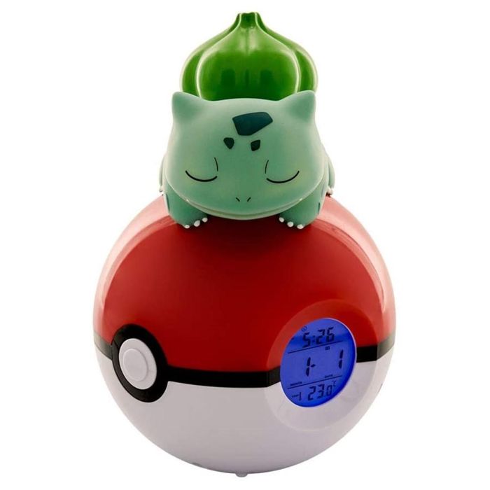 Teknofun Reloj Despertador Digital con Lámpara LED Bulbasaur Pokémon Pokeball con Fecha, Hora, Temperatura y Radio FM Teknofun Reloj Despertador Digital con Lámpara LED Bulbasaur Pokémon Pokeball con Fecha, Hora, Temperatura y Radio FM