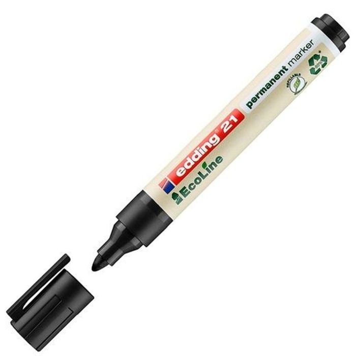 Rotulador permanente Edding 21 Ecoline Negro (10 Unidades) 1