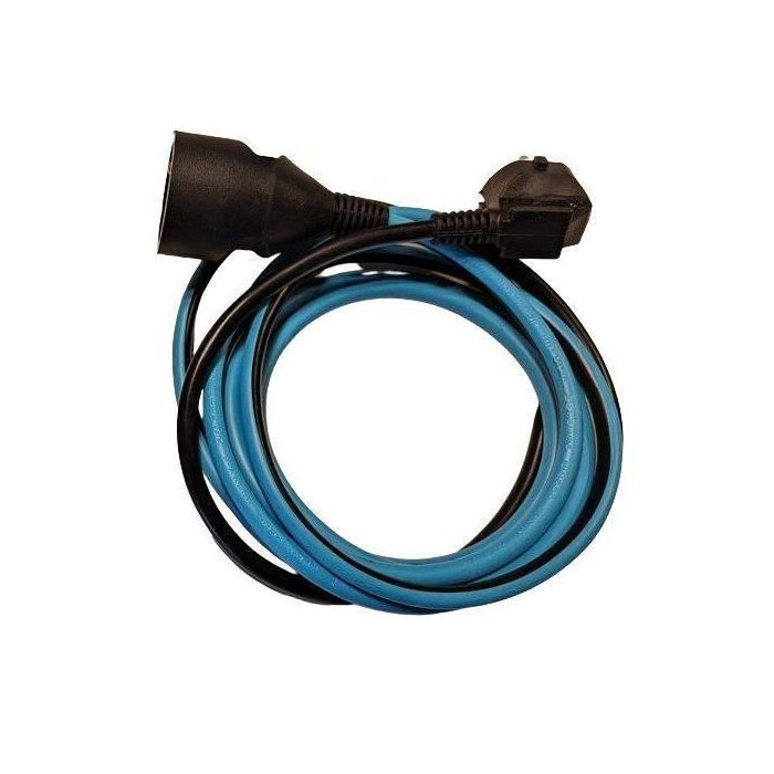 Chacon CHA5411478667346 Extensión Eléctrica Bicolor H05VV-F 3G1.5, 10 metros, Negro / Turquesa