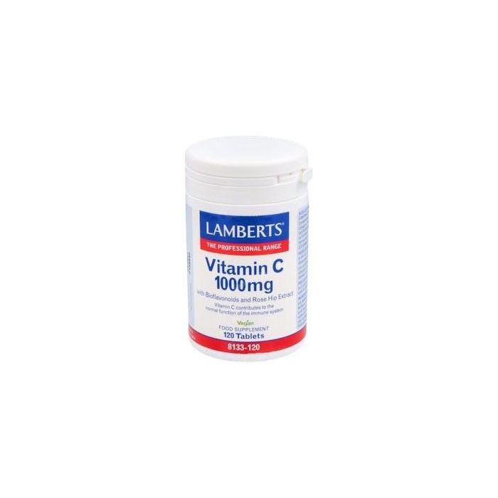 LAMBERTS Vitamina C 1000 mg con Bioflavonoides y Escaramujo 120 Comprimidos para Sistema Inmune y Reducir Cansancio
