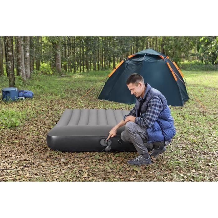 Bestway 671BS Colchón hinchable Tritech Queen para 2 personas con bomba USB integrada, medidas 2,03m x 1,52m x 30cm de altura 3