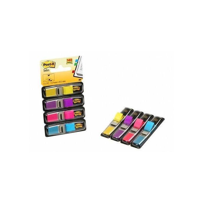 Banderitas Adhesivas Post-It 683 (1/2 ) Pack De 4 (Amarillo-Azul-Rosa-Violeta) 6 unidades