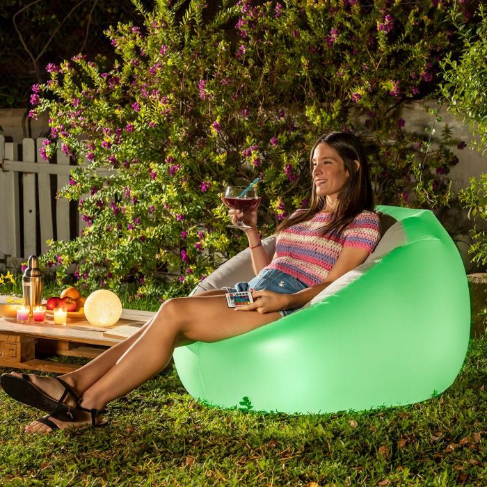 Sillón Hinchable con LED Multicolor y Mando Chight InnovaGoods Sillón Hinchable con LED Multicolor y Mando Chight InnovaGoods