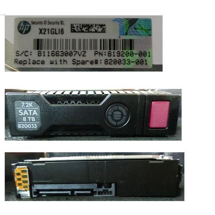 Hewlett Packard Enterprise Disco Duro 8TB, 7200 rpm, 3.5", SATA, 6Gbps - Sustituto Compatible para Sistemas HP