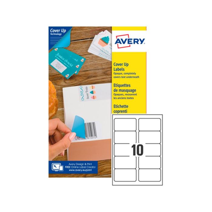 Avery Etiquetas Adhesivas Para Enmascaramiento 99,1x57 mm 10 X 25H Láser Blanco 1