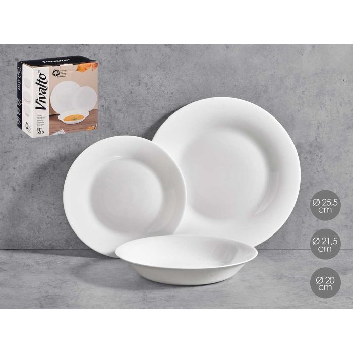 Set Vajilla Lisa Opal 18Pzs Vivalto 26X27CM (2 Unidades) Set Vajilla Lisa Opal 18Pzs Vivalto 26X27CM (2 Unidades)