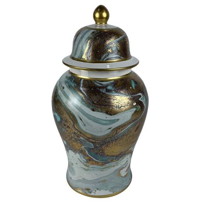 Tibor Moderno DKD Home Decor Azul Dorado 23 x 43 x 23 cm Tibor Moderno DKD Home Decor Azul Dorado 23 x 43 x 23 cm