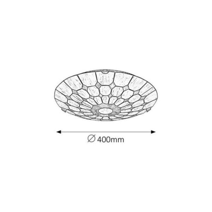 RABALUX RAB-8091 Lámpara de Techo Marvel, Pantalla Tiffany Hecha a Mano, Metal Latón, 2xE27, Diámetro 40 cm, Estilo Clásico. 1 RABALUX RAB-8091 Lámpara de Techo Marvel, Pantalla Tiffany Hecha a Mano, Metal Latón, 2xE27, Diámetro 40 cm, Estilo Clásico. 1