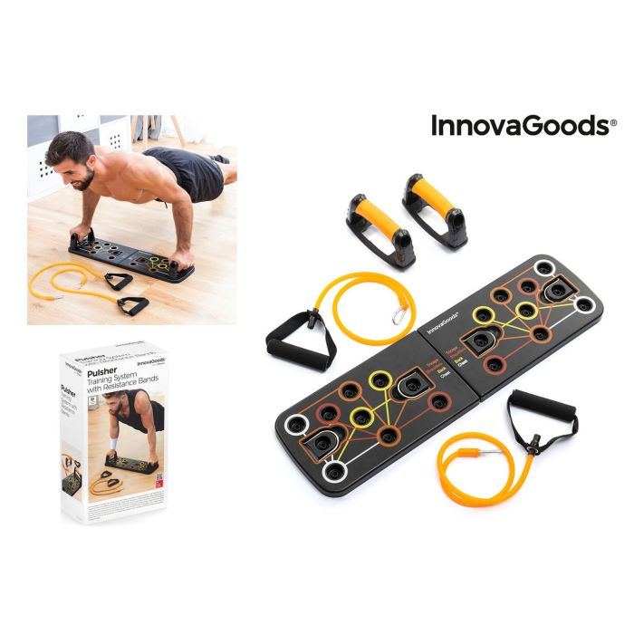 Sistema de Entrenamiento con Bandas de Resistencia y Guía de Ejercicios Pulsher InnovaGoods Sistema de Entrenamiento con Bandas de Resistencia y Guía de Ejercicios Pulsher InnovaGoods
