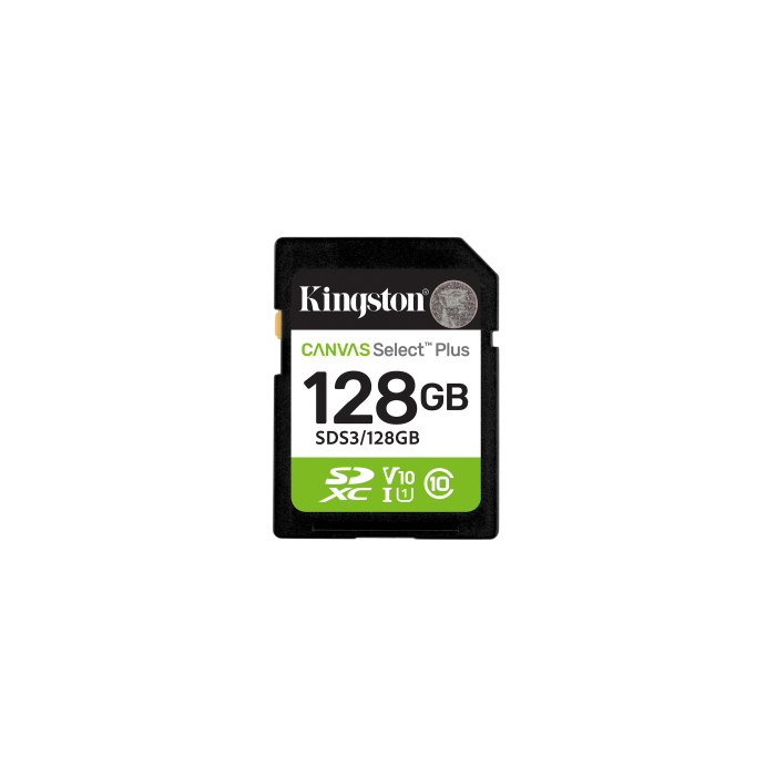 Kingston SDS3/128GB Tarjeta de Memoria Canvas Select Plus 128GB SDXC Clase 10 UHS-I U1 V10 150MB/s