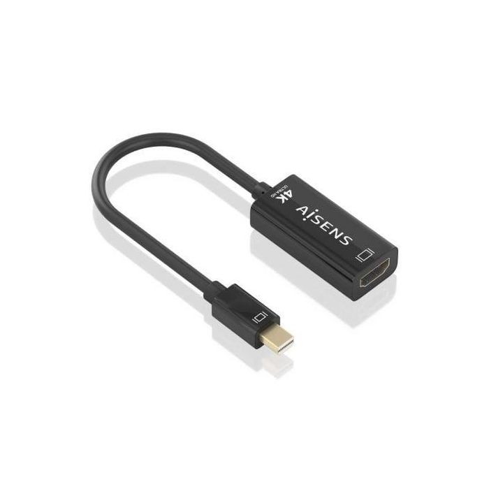 AISENS - CONVERSOR MINI DP A HDMI 4K@60HZ, MINI DP/M-HDMI/H NEGRO, 15CM