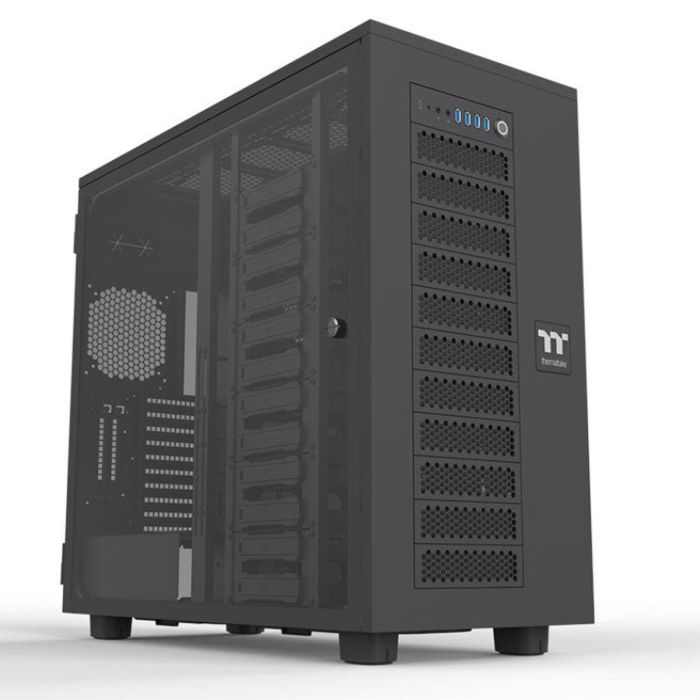 Thermaltake AX700 TG Torre PC Negra, Soporte Múltiples Ventiladores 120/140mm y Bahías HDD 2.5/3.5/5.25"