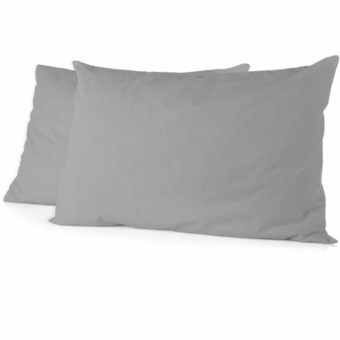 Home Linge Passion Juego de 2 Fundas de Almohada 50 x 70 cm Gris Claro