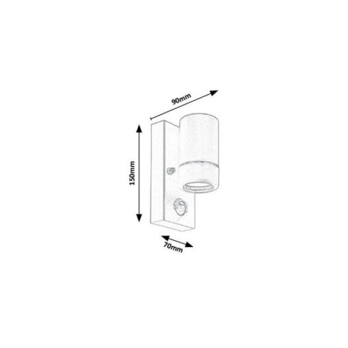 RABALUX RAB-8834 Aplique Exterior Medina Sensor de Movimiento GU10 IP44 Negro Mate Plástico Minimalista Luz Abajo 1 RABALUX RAB-8834 Aplique Exterior Medina Sensor de Movimiento GU10 IP44 Negro Mate Plástico Minimalista Luz Abajo 1