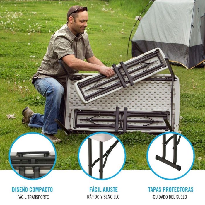 Mesa Plegable Lifetime Crema 106,5 x 73,5 x 61 cm Acero Plástico 4 Mesa Plegable Lifetime Crema 106,5 x 73,5 x 61 cm Acero Plástico 4