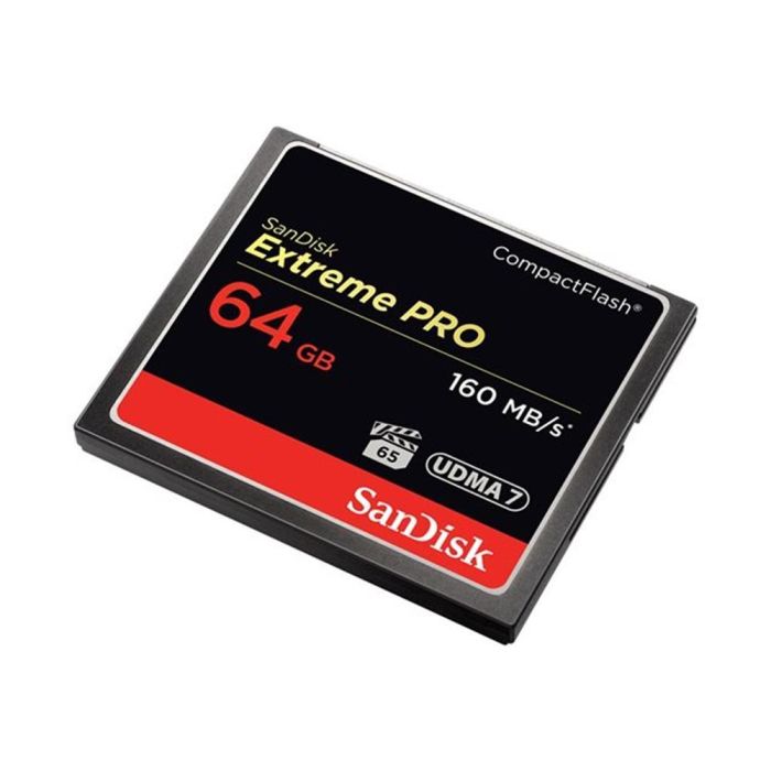 SanDisk Extreme Pro 64 GB CompactFlash SDCFX-064G-G46 - Velocidad Lectura 160 MB/s, Escritura 150 MB/s, Resiste a Golpes y Temperatura