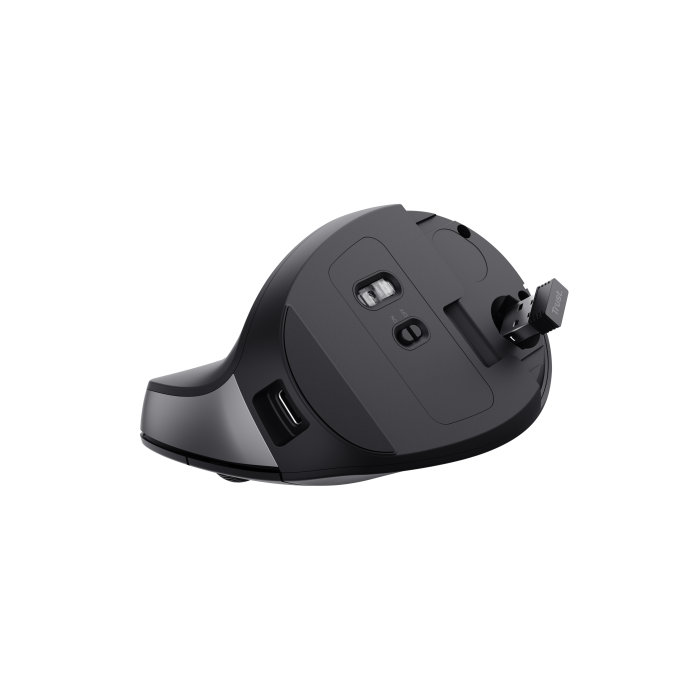 Trust 25145 Ratón Vertical Inalámbrico Ergonómico Bayo II Recargable 2400 DPI con 6 Botones - 60% Plástico Reciclado 6