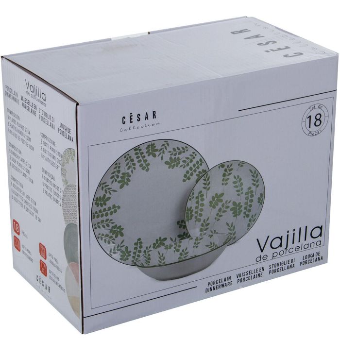 Vajilla Alexandra House Living Blanco Porcelana 27 x 1 x 27 cm 1