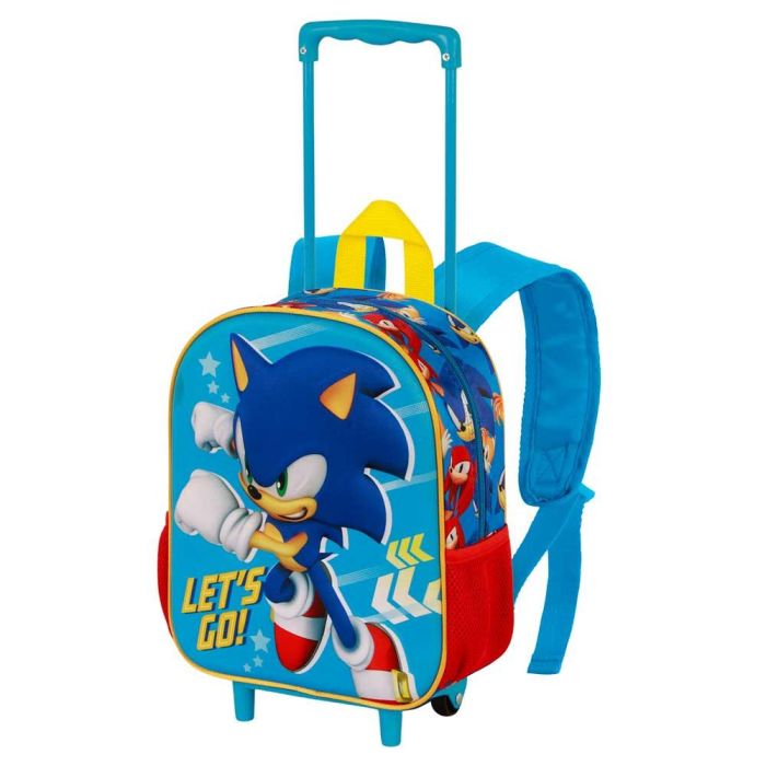 Mochila 3D con Ruedas Pequeña Go Sonic The Hedgehog - SEGA Azul