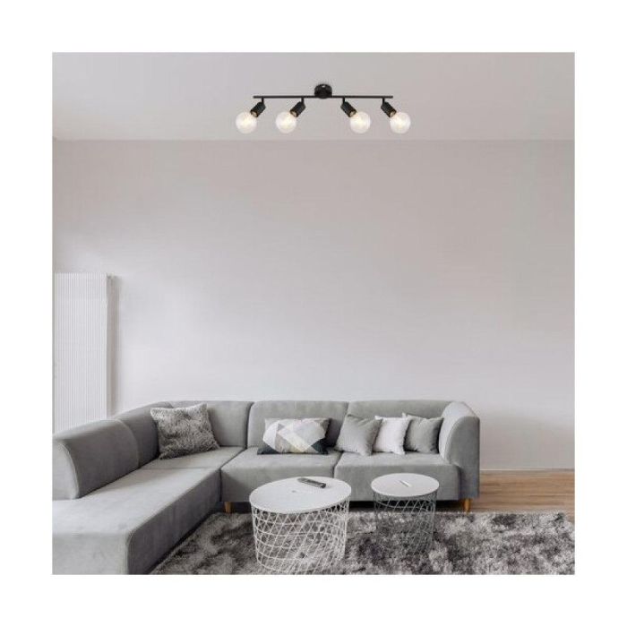 RABALUX RAB-3989 Foco Spot Lamar 4x E27 IP20, Lámpara de Techo Metálica Negro Mate para Salón y Dormitorio 2