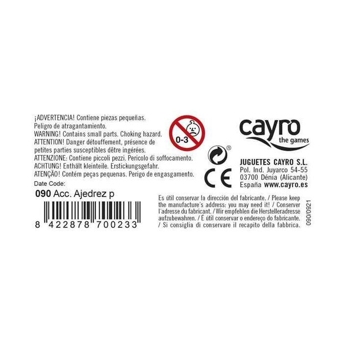 Cayro Piezas de Ajedrez Accesorios en Caja de Plástico 19x10x6 cm 3