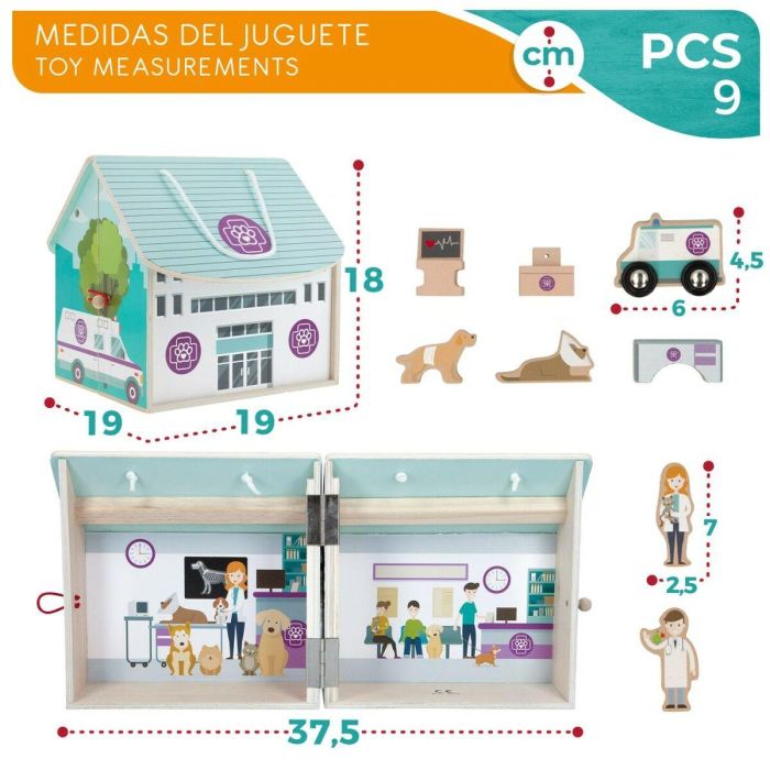 Playset Woomax Veterinario 9 Piezas 4 Unidades 19 x 18 x 19 cm 1