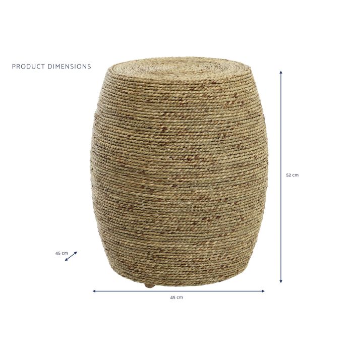 DKD Home Decor Reposapies de Cañamo y Cuerda Marron Claro 45 x 52 x 45 cm 4