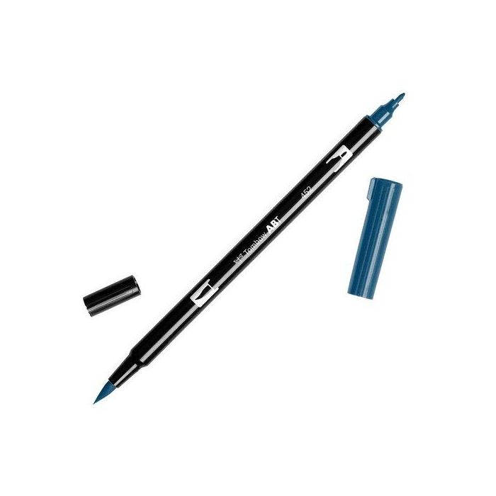 Tombow ABT-452 Rotulador Doble Punta Pincel Color Process Blue, Punta Fino/Extragrueso, Tinta Base Agua