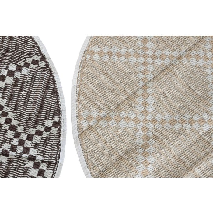 DKD Home Decor Alfombra Cuadrada de Polipropileno Marrón Beige Blanco 150x150 cm | Pack de 6 Unidades con Colores Surtidos Aleatoriamente 1