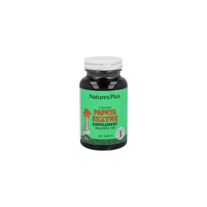 NATURES PLUS Papaya Enzyme, 360 Comprimidos Masticables, Favorece Digestión de Proteínas, Apto Vegetarianos