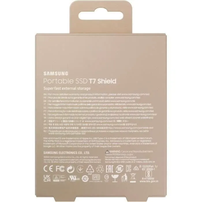 Samsung Unidad SSD Externa T7 Shield 2 TB USB 3.2 Gen 2 (USB-C) MU-PE2T0K/EU 3