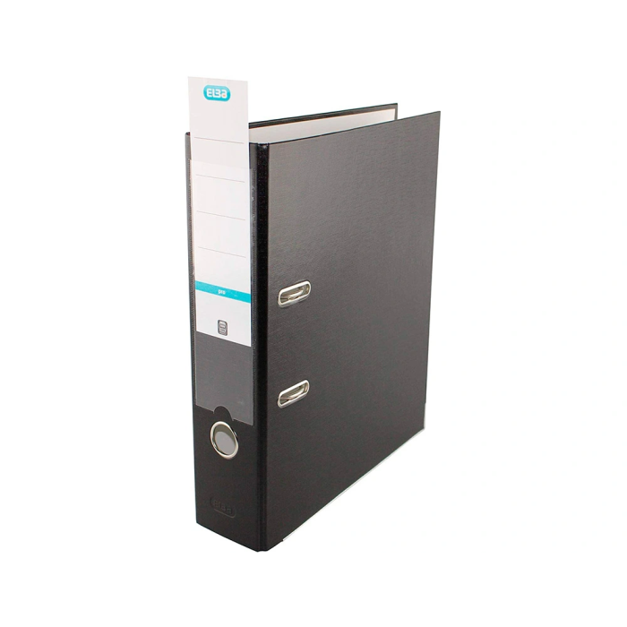 Elba Archivador Palanca A4 Cartón Forrado PP Lomo Ancho Rado Negro 2