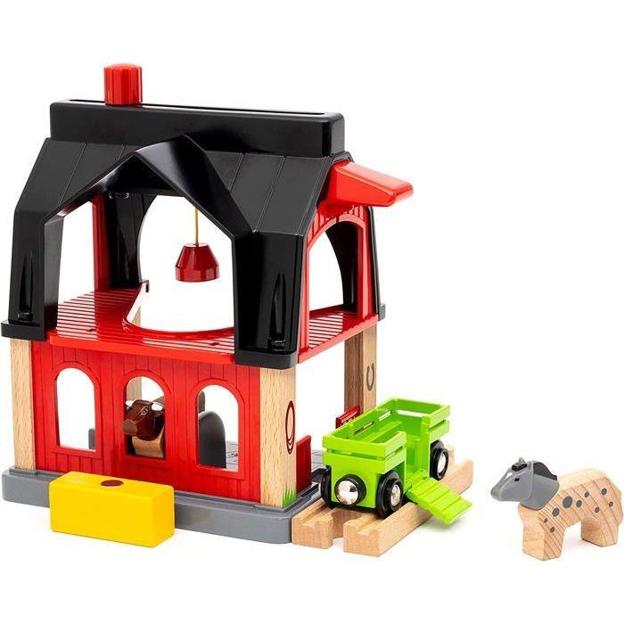 Animal Barn - Accesorio para el circuito de tren de madera -7312350360127 - Brio World 1