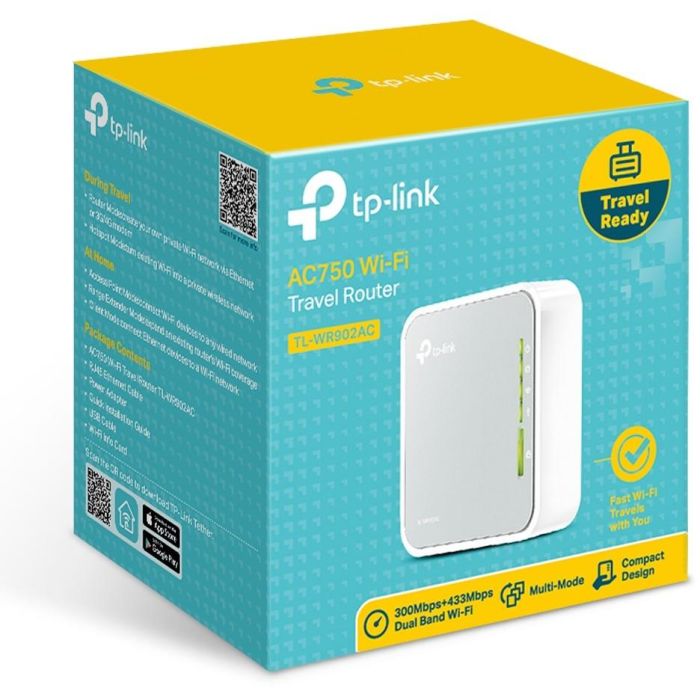 TP-Link TL-WR902AC Router de Viaje Wi-Fi AC750 Doble Banda 2.4/5GHz Portátil con USB 2.0 para Carga y Compartir Archivos 3